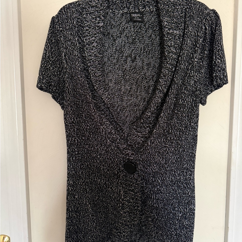 Tribal Women's Charcoal Knit Blouse